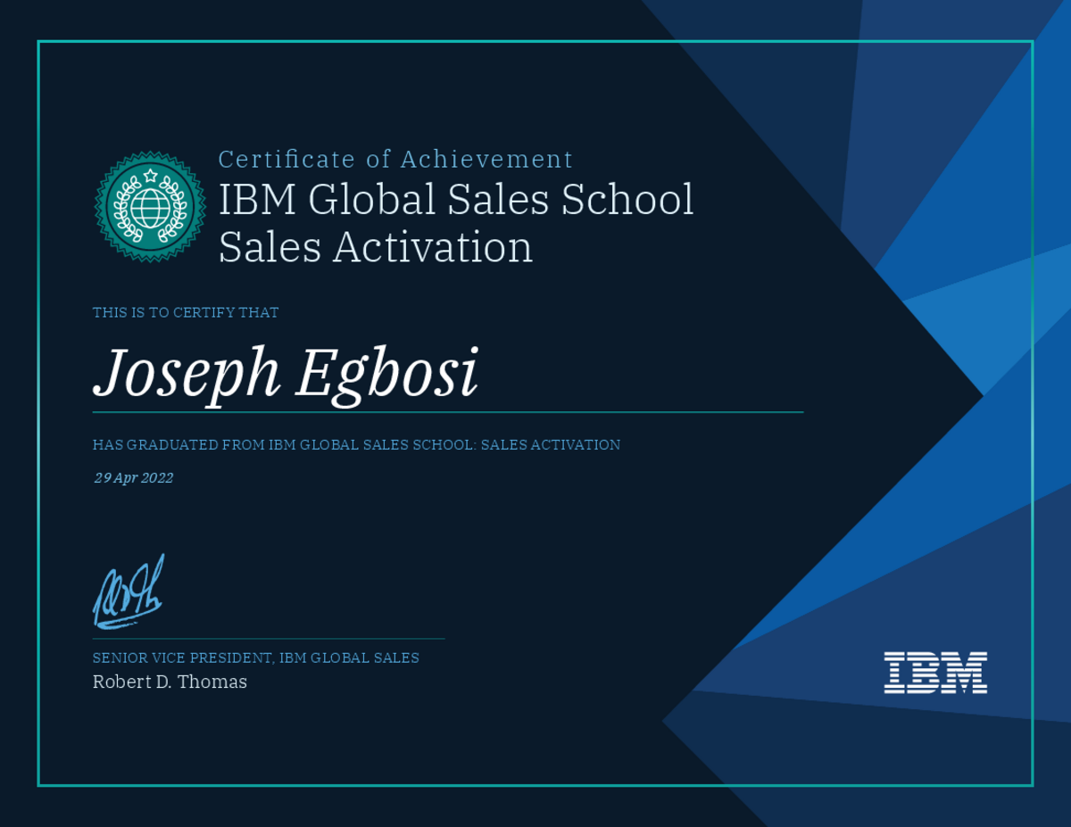 Certificate of Achievement