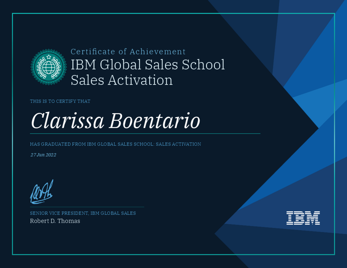 Certificate of Achievement